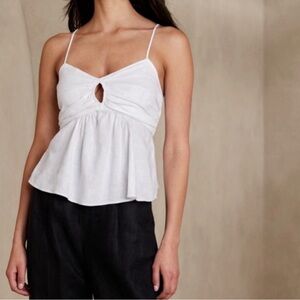 Banana Republic Maia Ruched Linen Babydoll Tank - XXS - LIKE NEW